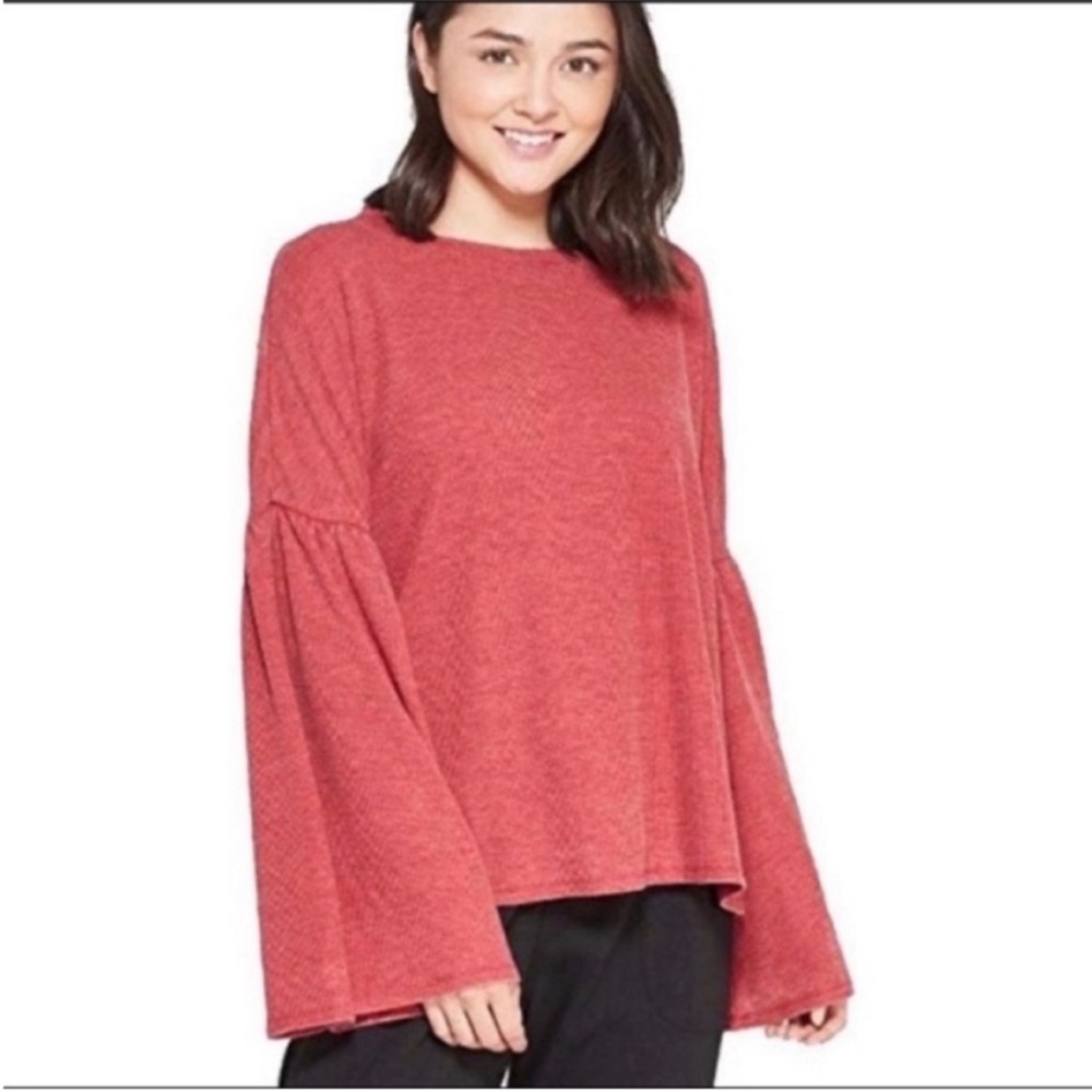 Xhilaration Bell Sleeve Waffle Top